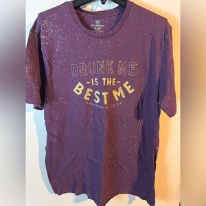 Purple Graphic Tee with Gold Text
